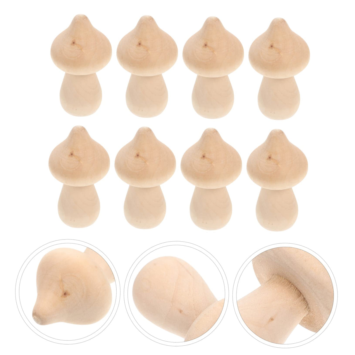 NOLITOY 10pcs Wooden Mushroom DIY Wood Mushroom Unfinished Wood Toy Wooden Peg Dolls Wooden People Body Unpainted Wood Mushroom Home Decorations NOLITOY