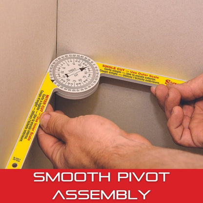 Starrett Plastic Miter Protractor Angle Finder with Two Laser Engraved Scales - Ideal for Carpenters, Plumbers and DIY Home Improvement -7" Length - - WoodArtSupply