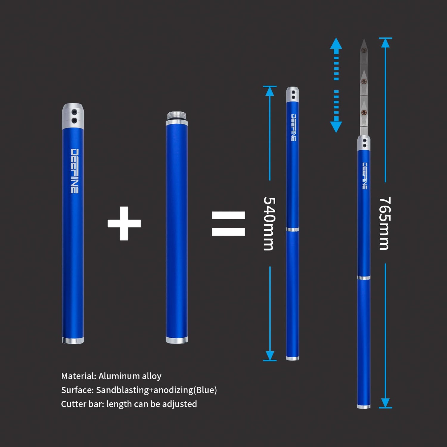 DEEFIINE Carbide Tip Wood Lathe Turning Tool set With Bowl sander, Lathe Roughing and Finishing Hollowing Tool Interchangeable Aluminum Alloy Handle DEEFIINE