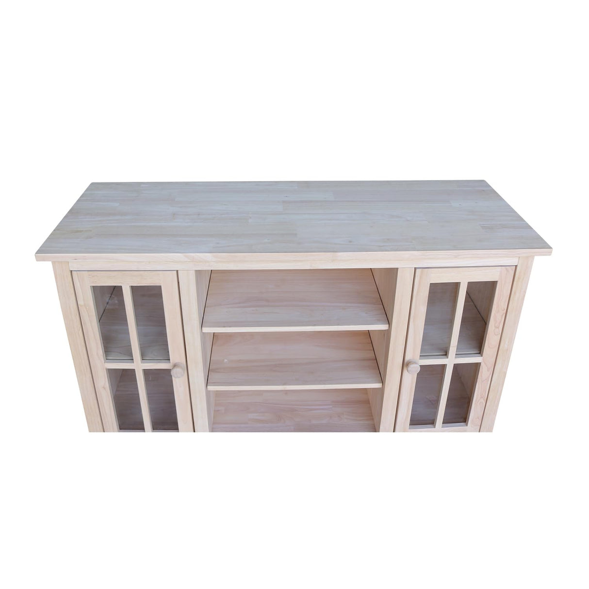 IC International Concepts International Concepts 2 Doors and Two Shelf Entertainment/TV Stand, Unfinished IC International Concepts