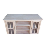 IC International Concepts International Concepts 2 Doors and Two Shelf Entertainment/TV Stand, Unfinished IC International Concepts
