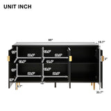 XD Designs Multi-Functional 65'' Accent Buffet Sideboard Storage Cabinet with Adjustable Shelves and Metal Legs, TV Stand for up to 70 inch, Console XD Designs