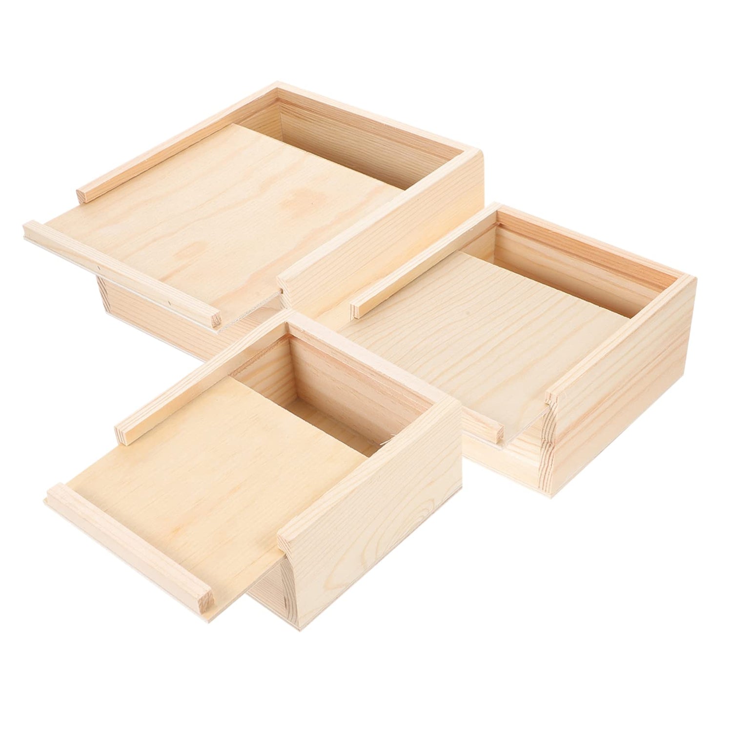 NOLITOY 3pcs Box Wooden Drawer Wooden Unfinished Small Decorative Rustic Case Jewelry Organizer for Drawer Wooden Decor Wood Decor Wood Crates NOLITOY