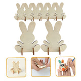 Kisangel 16 pcs DIY White Embryo Rabbit Unfinished Wood Planks Farmhouse Easter Decor Wood Rabbit Slices Indoor Easter Decorations Unfinished Wood Kisangel