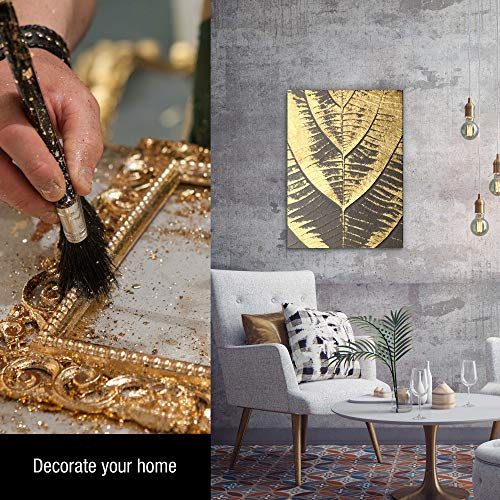 U.S. Art Supply Metallic Foil Schabin Gilding Gold Leaf Flakes - Imitation Gold in 10 Gram Bottle (Pack of 3) - Gild Picture Frames, Paintings, U.S. Art Supply