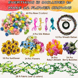 WUBOMJIO Flower Crowns Craft Kit, Make Your Own 12 PCs Flower Crowns Garland Handmade Arts and Crafts for Kids, DIY Fairy Flower Headbands and WUBOMJIO