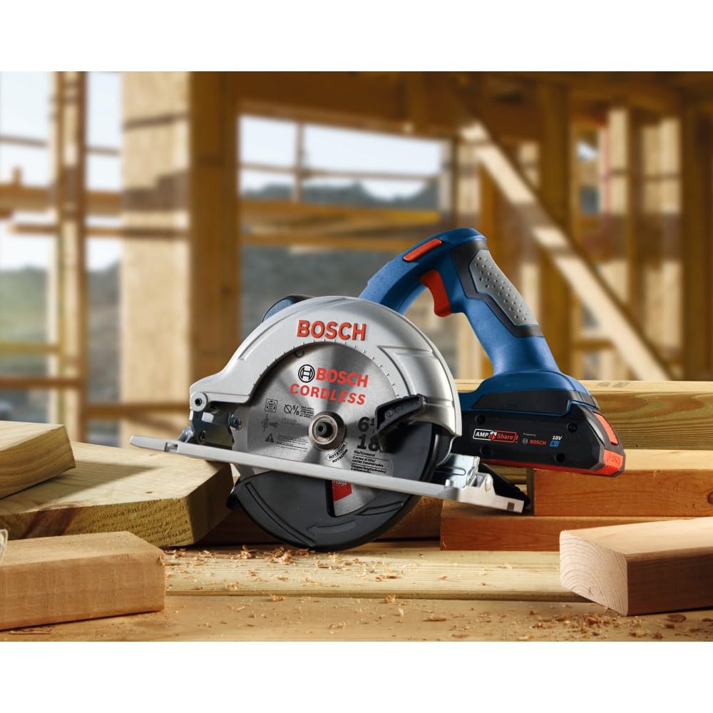 Bosch CCS180-B15 18V 6-1/2 Inch Blade-Left Cordless Circular Saw Kit with CORE18V 4.0 Ah Advanced Battery (Renewed) - WoodArtSupply