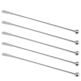 Jsdoin Stainless Steel Coffee Beverage Stirrers Stir Cocktail Drink Swizzle Stick with Small Rectangular Paddles (5 Silver) Jsdoin