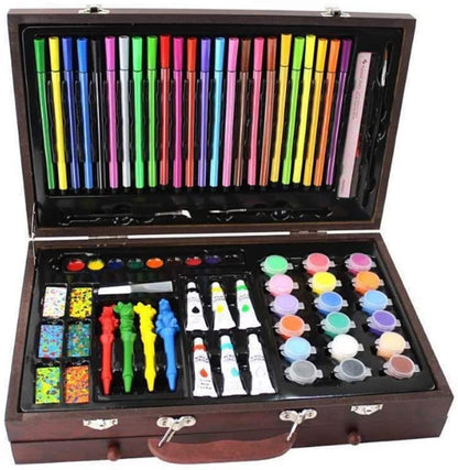 RMENST 130 Piece Art Set, Art Set in Portable Wooden Case, Crayons, Oil Pastels, Colored Pencils,Watercolor Cakes, Brushes, Art Supplies for Teens - WoodArtSupply