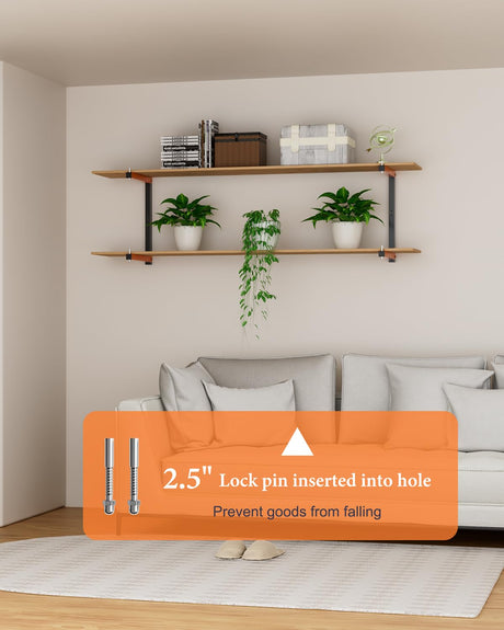 Acools Lumber Storage Rack, Lumber Rack Wall Mount, Heavy Duty Wood Storage Racks with 6-Level System, 720 lb Durable Garage Wood Organizer, Orange Acools