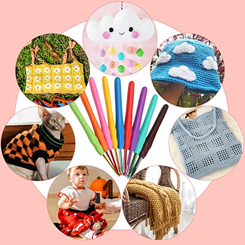 Aeelike Crochet Kit for Beginners Adults, Crochet Kits Include Yarn, 59pcs Crochet Starter Kit for Beginners Kids,Ergonomic Crochet Hooks 2.0-6.0 mm,