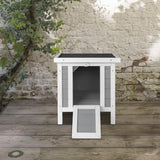 Wooden Bunny House Rabbit Cat Hutch, Feral Cats House Outdoor Weatherproof Rabbit Hutch w/Ramp, Lockable Doors, Openable Top, Small Pet House for AMZOSS