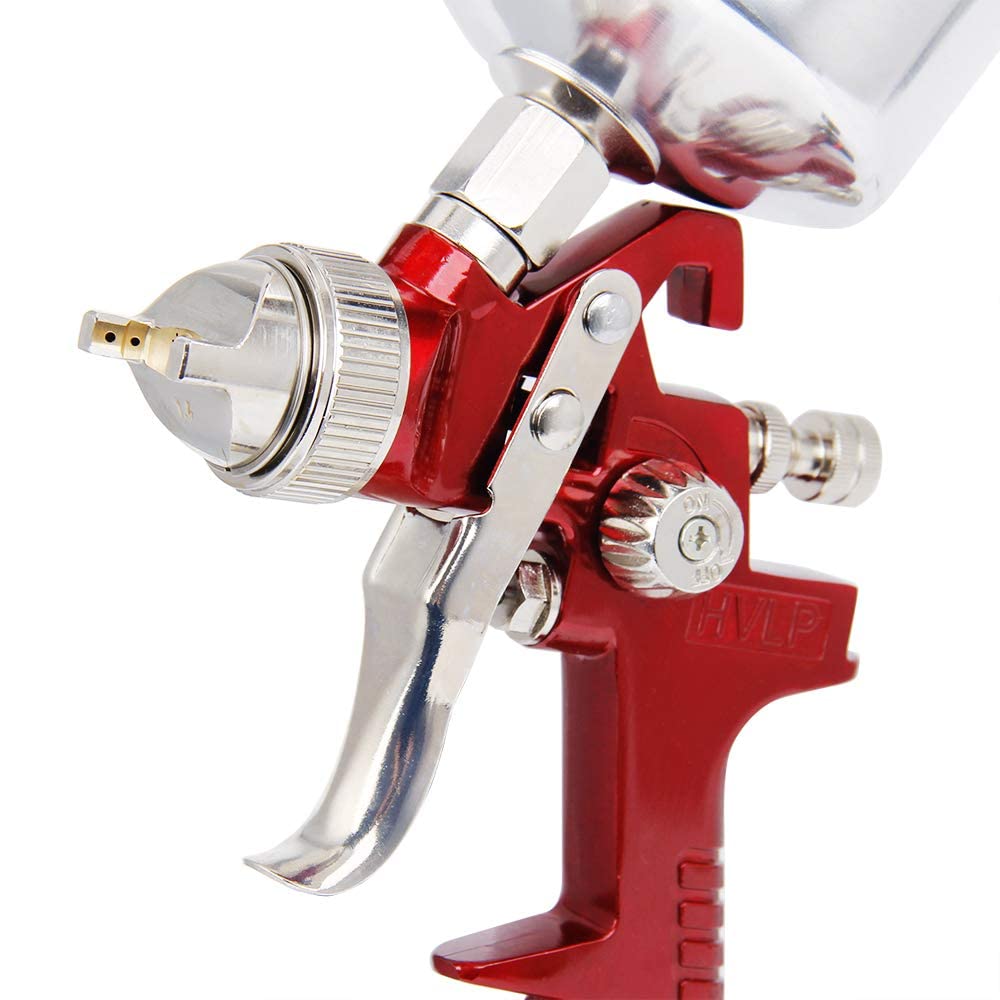 BANG4BUCK High Performance HVLP Gravity Feed Spray Gun with 1.4mm 1.7mm 2.5mm Fluid Tips, 1000cc Aluminum Cup for Auto Paint, Primer, Clear/Top Coat B4B BANG 4 BUCK