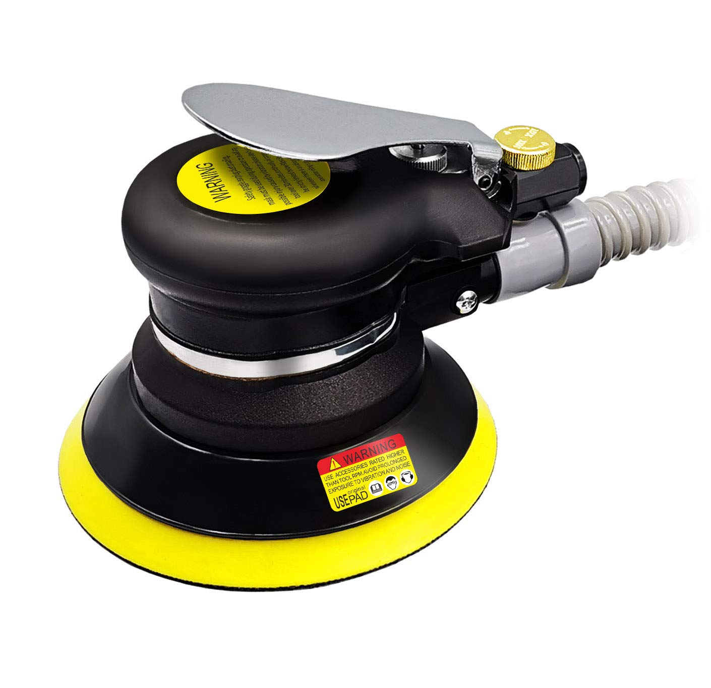 Air Random Orbital Sander, 5"6"Vacuum Air Sander, Dual Action Pneumatic Sander include5 inch 6 Inch Pads and sandpaper, Polisher for Car or Metal - WoodArtSupply