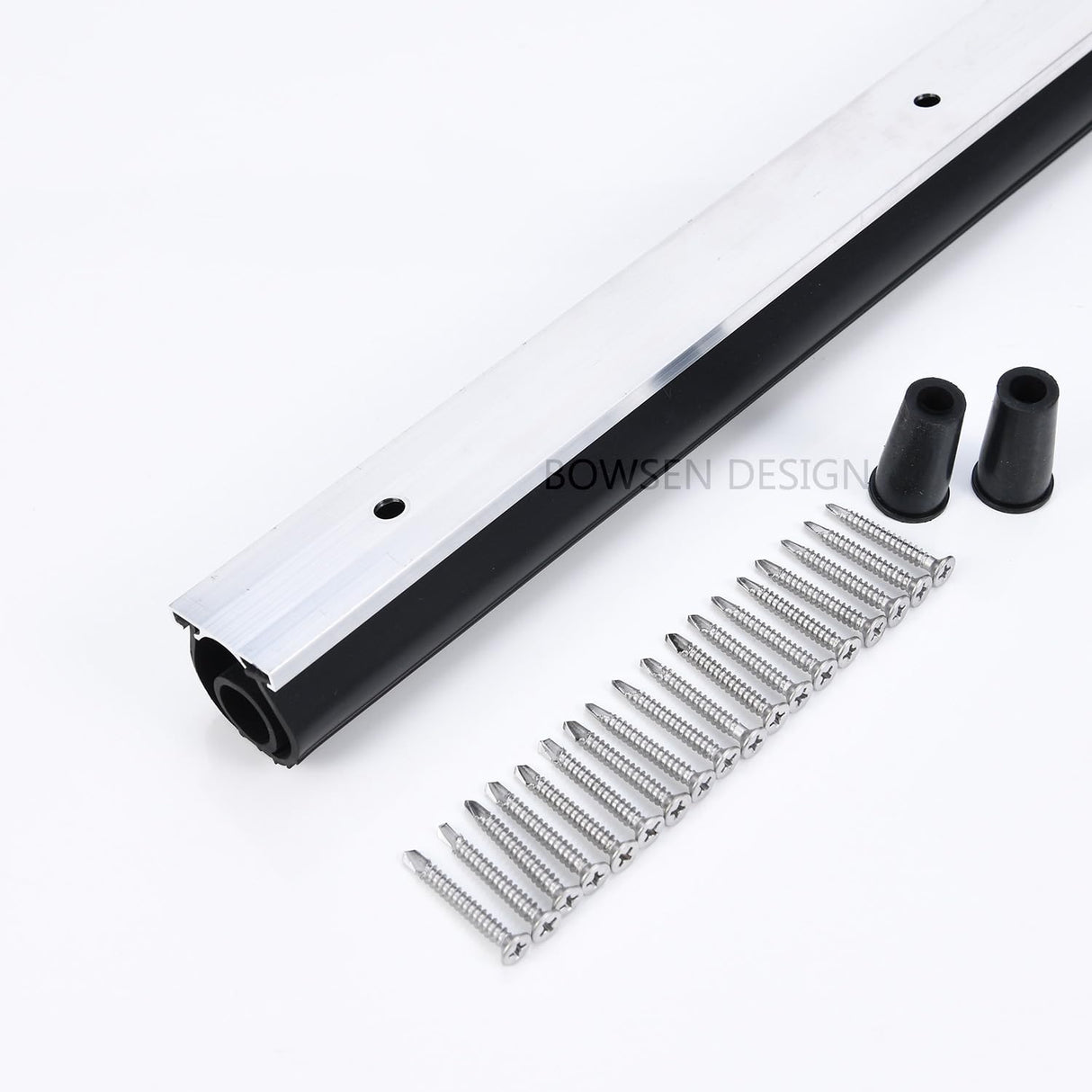 BOWSEN Heavy-Duty U+O Ring Universal Garage Door Bottom Seals Weatherstrip Rubber with Aluminum Track Retainer Kit, Black (16 FT, 1-1/4" Width) BOWSEN