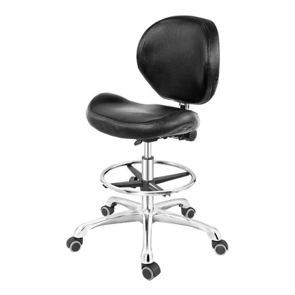 Drafting Chair Adjustable Tall Shop Stool, Rolling Chair with Backrest and Footrest for Computer, Studio, Workshop, Classroom, Lab, Counter, Home - WoodArtSupply