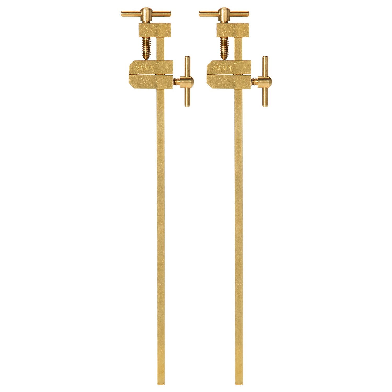 KAKURI Small Bar Clamps for Woodworking 5" HATAGANE Japanese Wood Clamps, Metal Parallel Clamps Tool Set 2 Pcs, Brass Gold, Made in JAPAN KAKURI