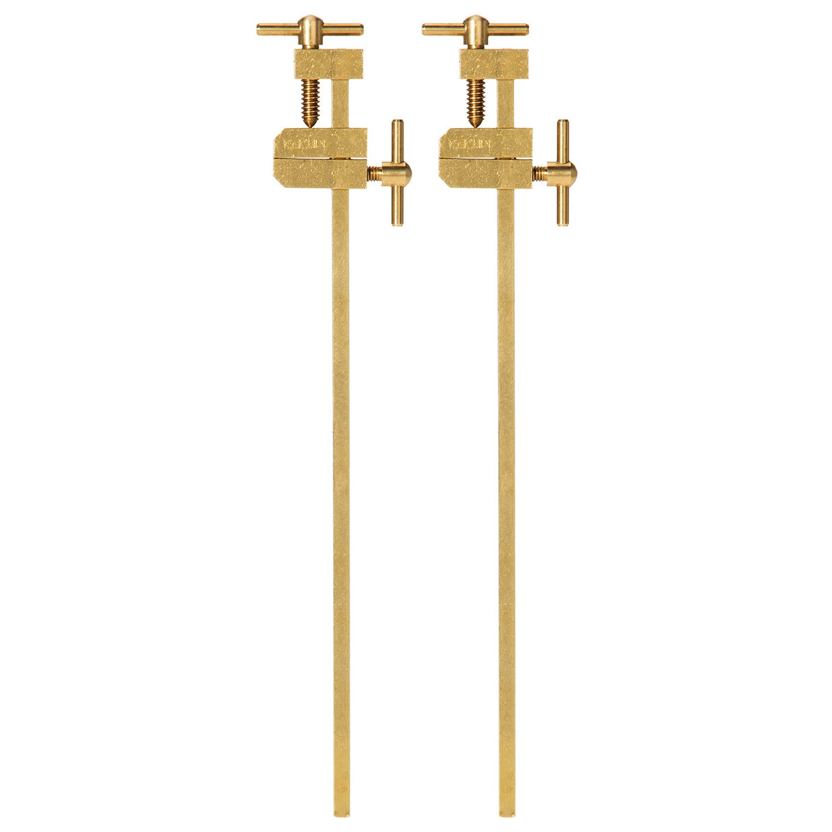 KAKURI Small Bar Clamps for Woodworking 5" HATAGANE Japanese Wood Clamps, Metal Parallel Clamps Tool Set 2 Pcs, Brass Gold, Made in JAPAN KAKURI