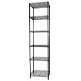 SUNLPH 6-Tier Wire Shelving Adjustable Shelves Unit Metal Storage Rack for Laundry Bathroom Kitchen Pantry Closet Organization (Black, 16.6" L x SUNLPH