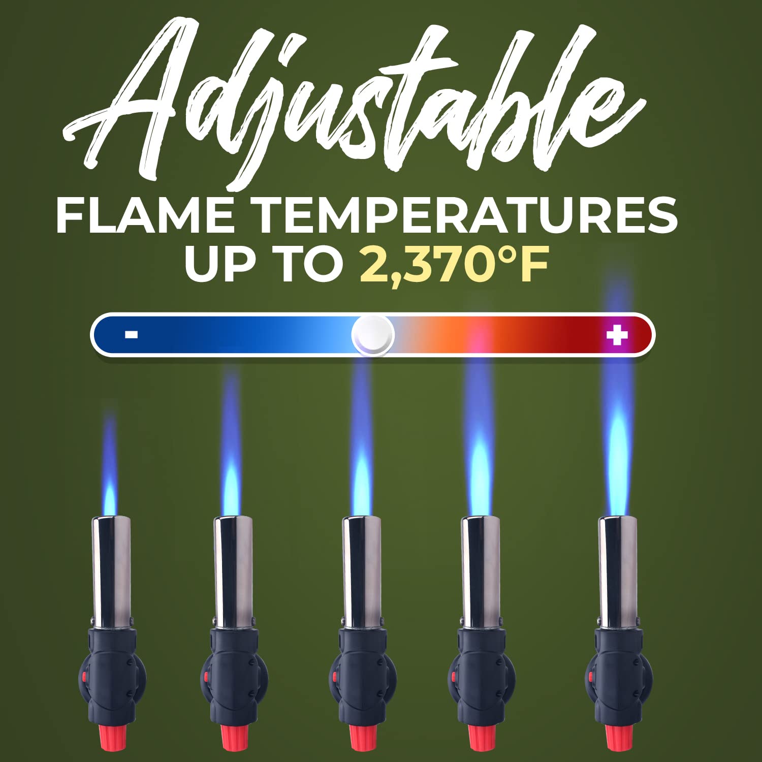 Jo Chef Kitchen Torch With Butane included, Refillable Torch, Creme Brulee Blow Lighter gun Safety Lock & Adjustable Flame, Culinary Cooking for Jo Chef