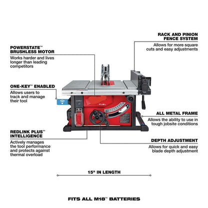 Table saw, track saw, skill saw m18 fuel,cordless table saw for Milwaukee 2736-21HD M18 FUEL 18V 8-1/4-Inch Cordless One-Key Table Saw Kit - WoodArtSupply