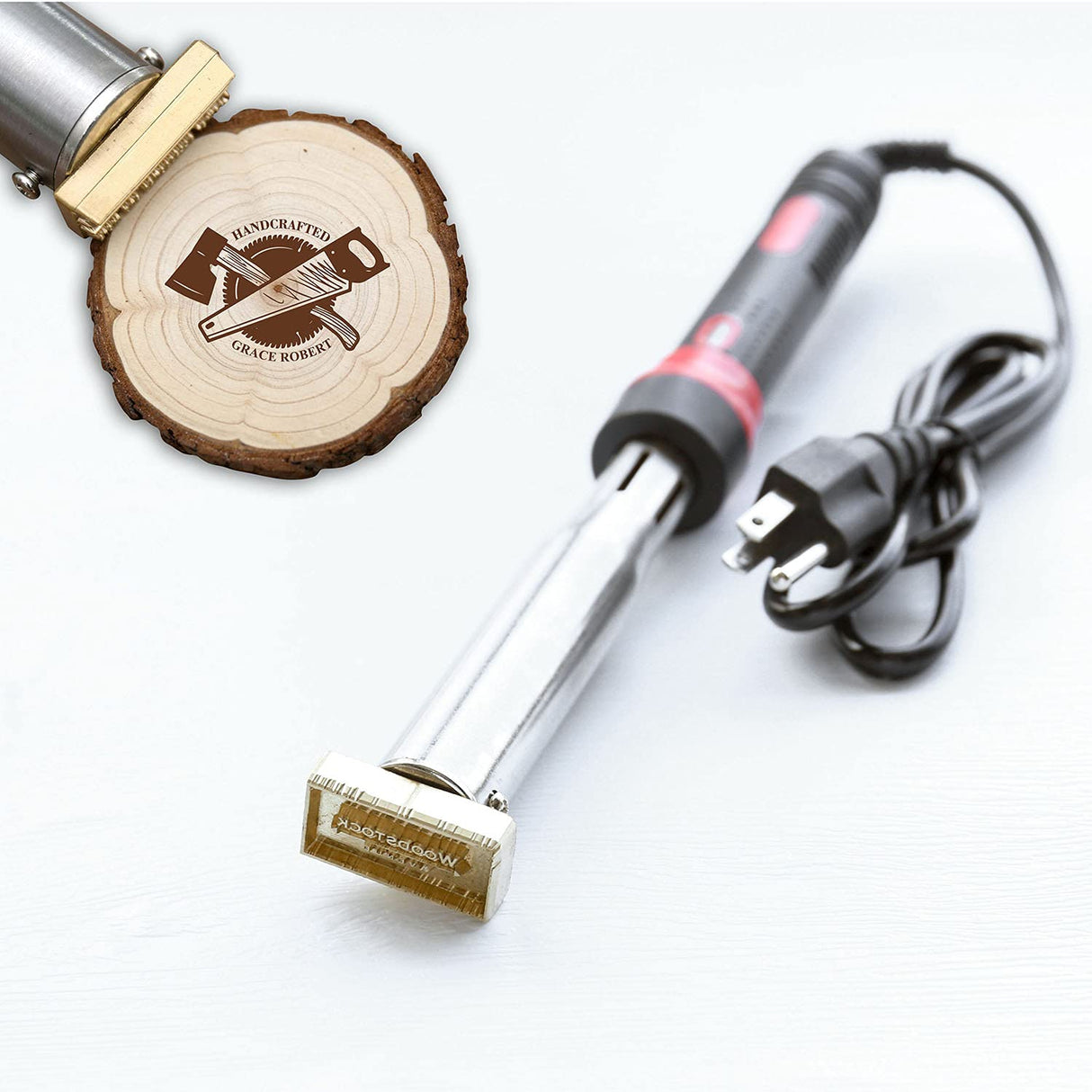 Custom Electric Branding Iron with Personalised Stamp for Wood and Leather, 200W Heat Tool N-K