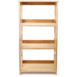Hedume 3-Tier Bamboo Open Shelf Bookcase - Multipurpose Natural Display Rack Hedume