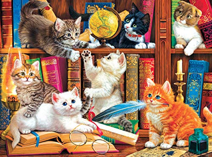 Cra-Z-Art Fancy Cats 750 Piece Jigsaw Puzzle - Library Mischief - WoodArtSupply