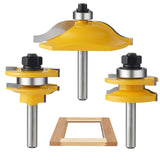 TOEVER 3PCS Router Bit Set, 1/4 Inch Shank Raised Panel Cabinet Door Making Router Bits, Ogee Rail and Stile Router Bit Set for Woodworking,CNC Wood TOEVER