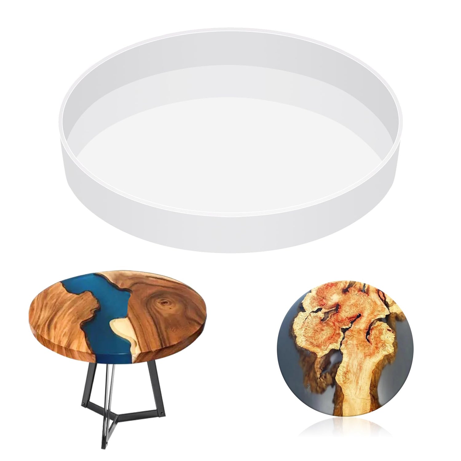 Extra Large Resin Table Mold, 12 Inch Round Silicone Epoxy Resin Molds for River Table, DIY Crafts,Cutting Board, Desktop Decoration Vehipa