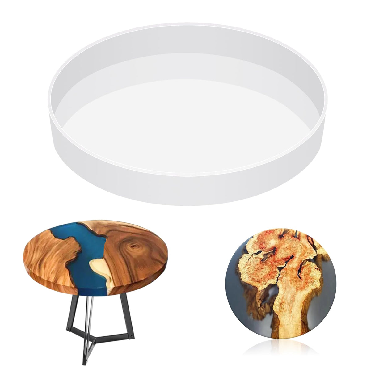 Extra Large Resin Table Mold, 12 Inch Round Silicone Epoxy Resin Molds for River Table, DIY Crafts,Cutting Board, Desktop Decoration Vehipa