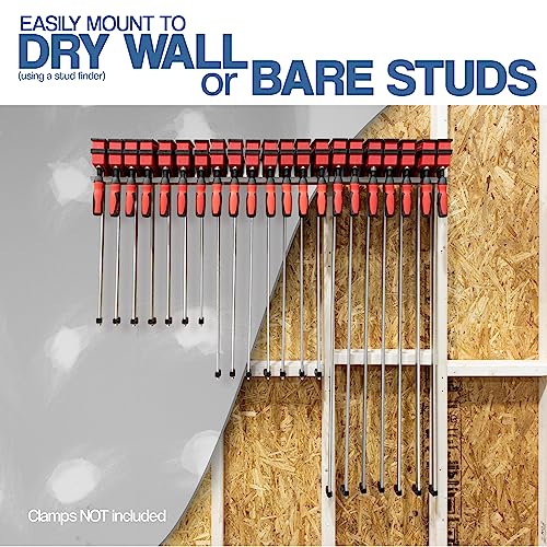 Bar/Parallel Clamp Modular Clamp Rack • Easy and Quick to Align • Pre-Drilled 16 inch on Center • 3 Pack Fulton Woodworking Tools