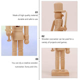 BESPORTBLE Christmas Craft Wood Nutcracker Wooden Nutcracker Figurines Unfinished Wood Nutcracker Soldier DIY Nutcracker Decor 12x4.5x4cm BESPORTBLE
