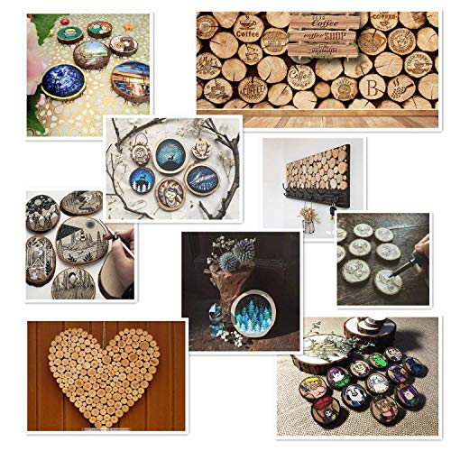 William Craft Unfinished Natural Wood Slices 20 Pcs 2.75-3.1 inch Wood Coaster Pieces Craft Wood kit Circles Crafts Christmas Ornaments DIY Crafts William Craft