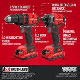 CRAFTSMAN V20* Cordless Brushless Compact 2 Tool Combo Kit (2 Batteries) (CMCK210C2) Craftsman