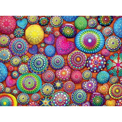 Cra-Z-Art - RoseArt - Kodak Premium Cork - Mandala Stones - 1000 Piece Jigsaw Puzzle - WoodArtSupply