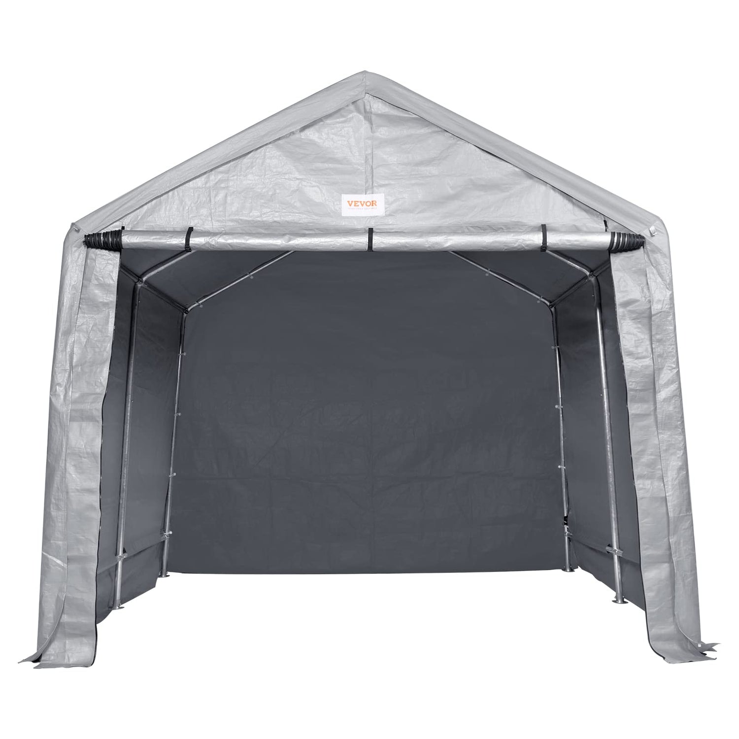 VEVOR Outdoor Portable Storage Shelter Shed, 10x15x8ft Heavy Duty Instant Garage Tent Canopy Carport with Roll-up Zipper Door and Ventilated Windows VEVOR
