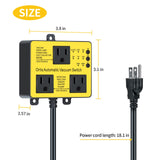 Automatic Vacuum Switch with Extra Outlet for Using More Power Tools, Ortis Dust Control Autoswitch Delay Vacuum On/Off to Prevent Circuit Overload Ortis