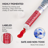 LIGHTWISH Professional Watercolor Paint Tube Set Artist Grade, 9 ML 24 Vivid Colors Art Supplies, Premium Non Toxic Water Colors Paint for Adults, LIGHTWISH