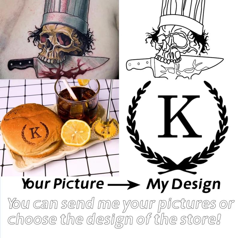 Custom Brass Branding Iron for Wood, Leather, and Food - Personalised Embossed Signature Tool TPFOON