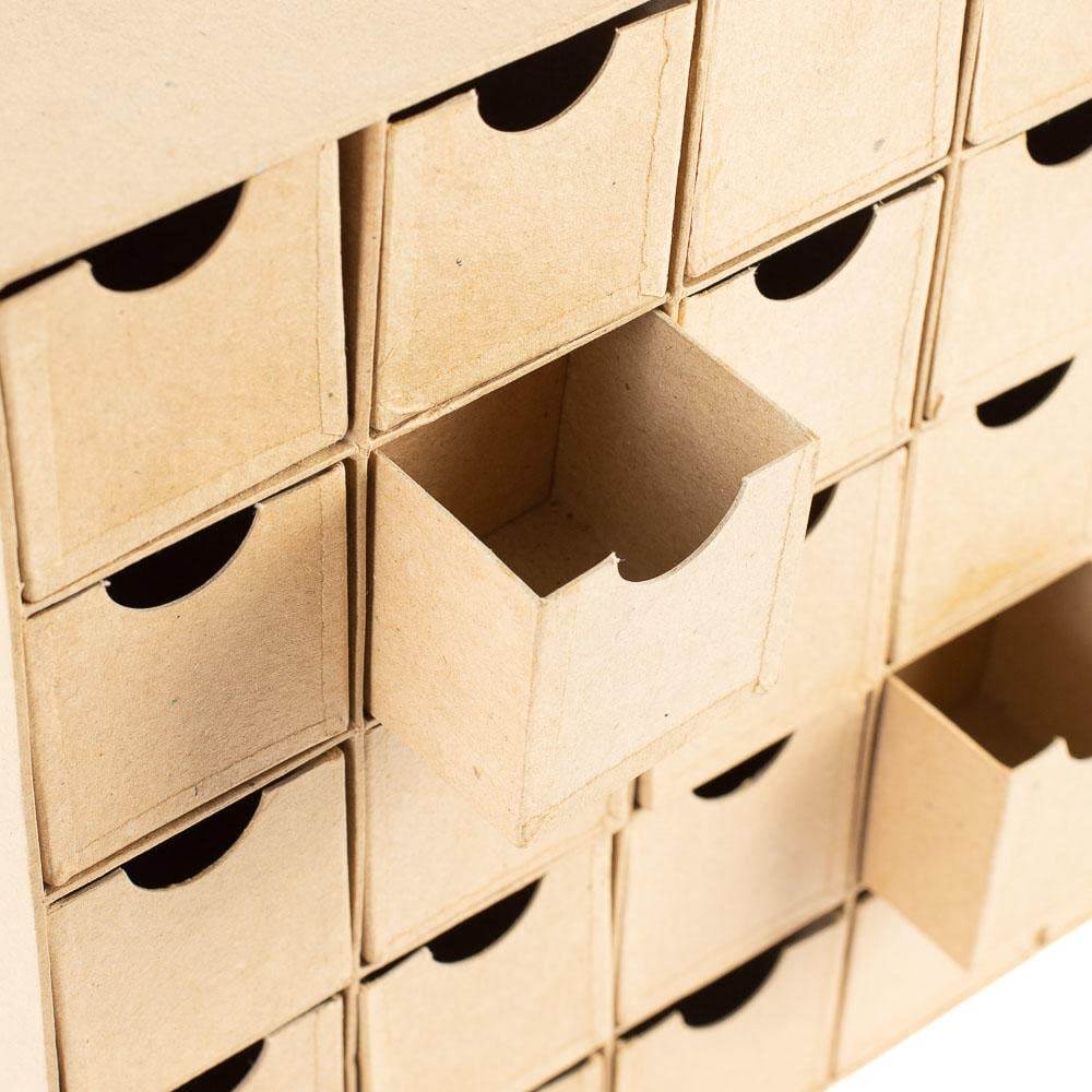 Unfinished Paper Mache Christmas Advent Countdown Box with 25 storage compartments by Factory Direct Craft The Ready to Finish Box Makes a Fun Factory Direct Craft