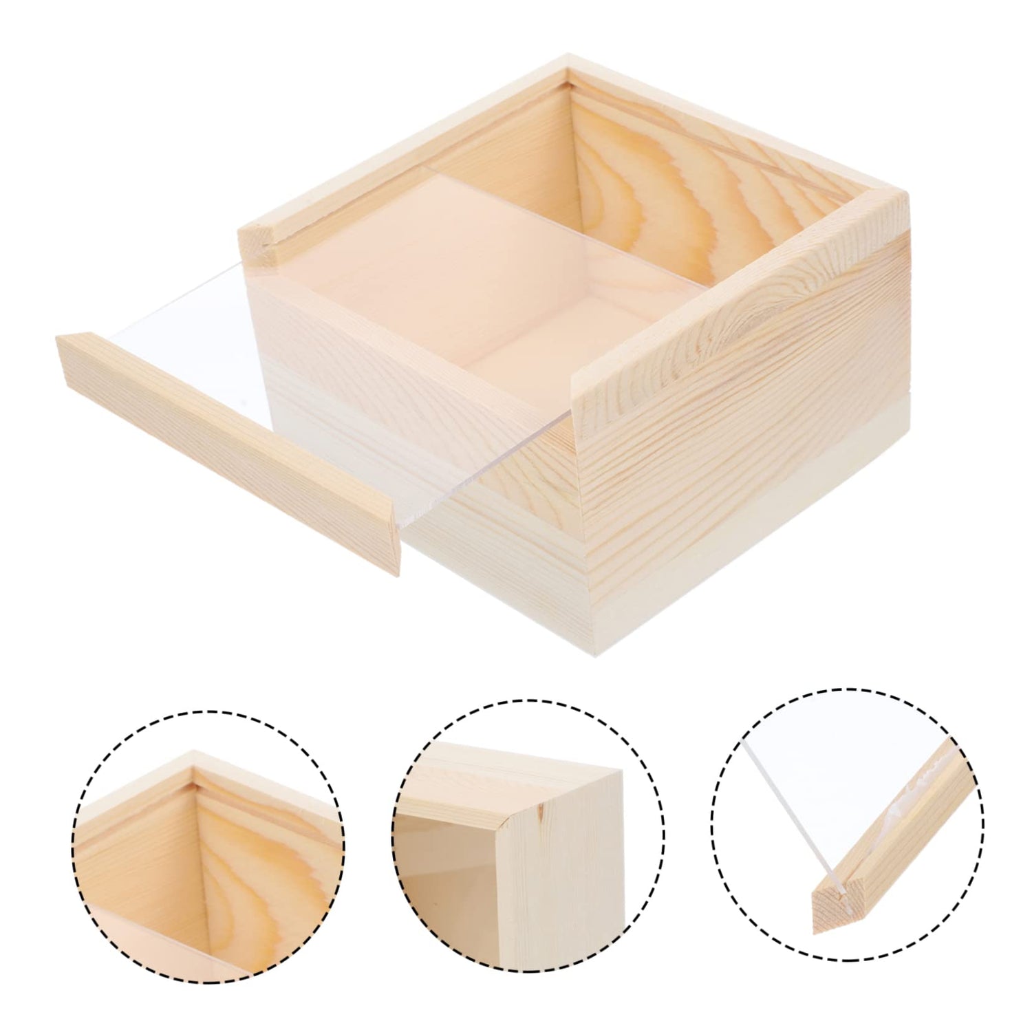 NOLITOY Box Storage Wooden Box Earring Desk Topper Tip Jar Desk Tray Party Gifts Supplies Wooden Tea Organizer Wooden Crates Unfinished Wooden Tray NOLITOY