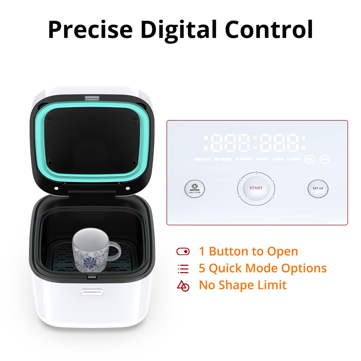 Heat Press Machine All in One, Automatic 3D Vacuum Sublimation Heat Press Transfer 800W with Digital Controller, No Shape Limit for Bottle, T-Shirt, PioneerWorks