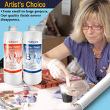 32 OZ Epoxy Resin Clear for Resin Molds, Resin Epoxy Starter Kit, 2 Part Resin for for Jewelry- Including Resin and Hardener (Each 16OZ) with 4 pcs PUDUO
