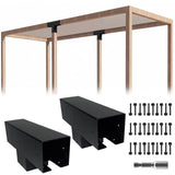 ITeVe.GD Pergola DIY Kit,2 Pcs 3-Way T-Angle Corner Brackets Elevated Wood Stand with Screws for 4"x4"(Inner Size:3.5"x3.5") Wood ITeVe.GD