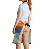 Giwawa Oil Paint Painting Apron - Adjustable Neck & Hidden Centre Pocket - Colorful Rainbow Art Summer Kitchen Apron Colored Artist Smock Chef Garden Giwawa