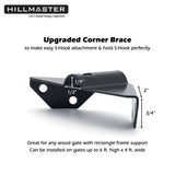 HILLMASTER Durable Anti Sag Gate Kit for Wooden Fence, Anti-Sag Gate Support Cable Kit in Zinc, Anti-Sagging Fence Gate Kit Steel Gate Hardware, Wood HILLMASTER