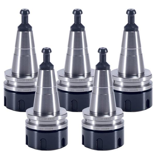 thumbnail image 2 of HOZLY 5-Piece ISO30 ER32 Collet Chuck Set - G2.5 Balance, 30000 RPM, CNC Tool Holder With Pull Stud For Milling/Lathe 2 of 14