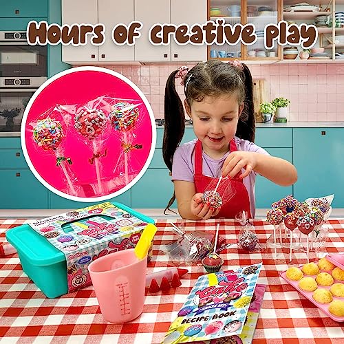 GirlZone Cake Pop Craze Kit, Kids Baking Set for Kids Ages 10-12 with Cake Pop Mold, Cake Pop Kit Stand, Cake Pop Gift Bags and Decorating Pen, - WoodArtSupply