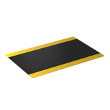 Diamond Star 3' x 10' Black Anti-Fatigue Mat with Yellow Borders - 15/16" Thick, Perfect for Industrial Locations Krollen Industrial